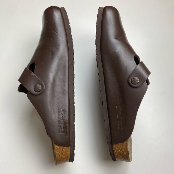 Birkenstock Boston Natural Leather On Clogs Black Mens Size 43 EU - Picture 6 of 11